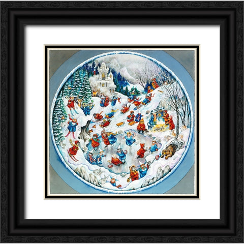 Holy Cats Snow Time (Pc) Black Ornate Wood Framed Art Print with Double Matting by Bell, Bill