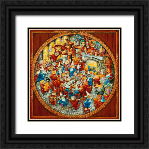 Holy Cats Sunday Brunch (Pc) Black Ornate Wood Framed Art Print with Double Matting by Bell, Bill