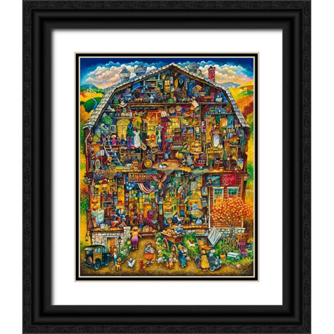 The Antique Barn  Black Ornate Wood Framed Art Print with Double Matting by Bell, Bill