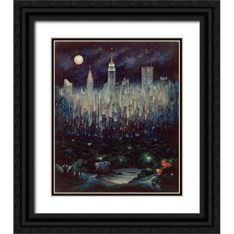Jungle Moon Black Ornate Wood Framed Art Print with Double Matting by Bell, Bill