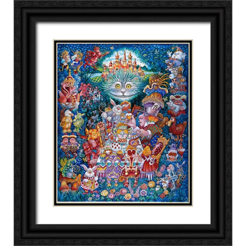 The Tea Party 2 Black Ornate Wood Framed Art Print with Double Matting by Bell, Bill