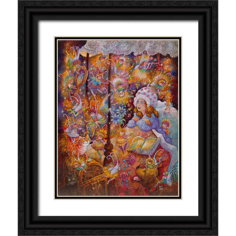 Sugar Plum Fairies Black Ornate Wood Framed Art Print with Double Matting by Bell, Bill