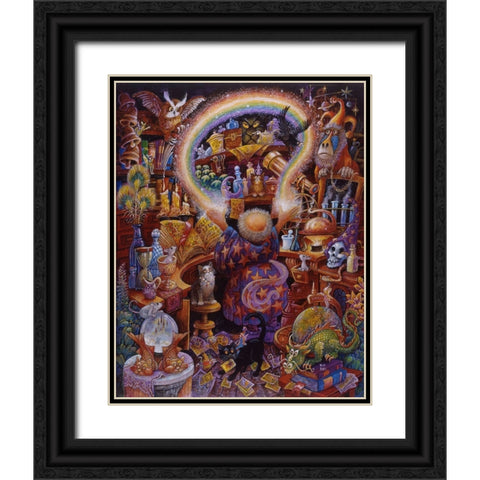 The Rainbow Wizard (Revised) Black Ornate Wood Framed Art Print with Double Matting by Bell, Bill