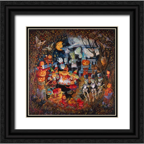 Monsters Night Out Black Ornate Wood Framed Art Print with Double Matting by Bell, Bill