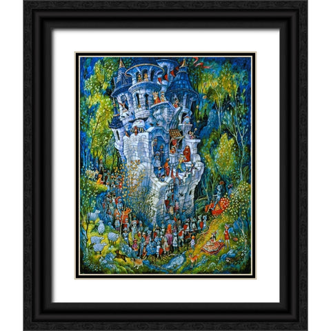 Humptys Castle Black Ornate Wood Framed Art Print with Double Matting by Bell, Bill