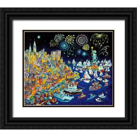 Liberty NYC Black Ornate Wood Framed Art Print with Double Matting by Bell, Bill