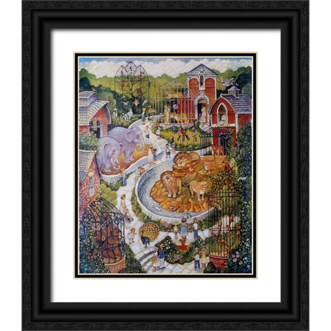 Vertical Zoo Black Ornate Wood Framed Art Print with Double Matting by Bell, Bill