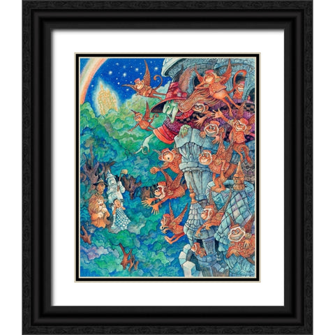 The Flying Monkeys Black Ornate Wood Framed Art Print with Double Matting by Bell, Bill