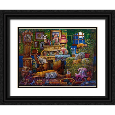 Bedtime Black Ornate Wood Framed Art Print with Double Matting by Bell, Bill