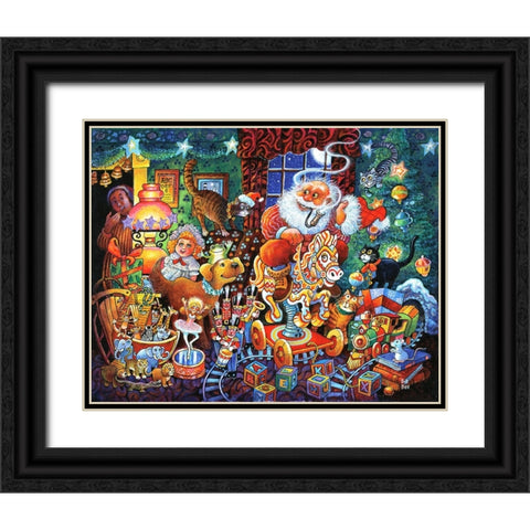 Night B4 F Black Ornate Wood Framed Art Print with Double Matting by Bell, Bill