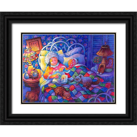 Night B4 G Black Ornate Wood Framed Art Print with Double Matting by Bell, Bill