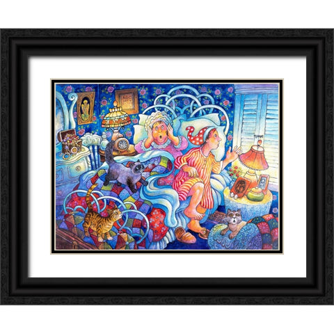 Night B4 H Black Ornate Wood Framed Art Print with Double Matting by Bell, Bill