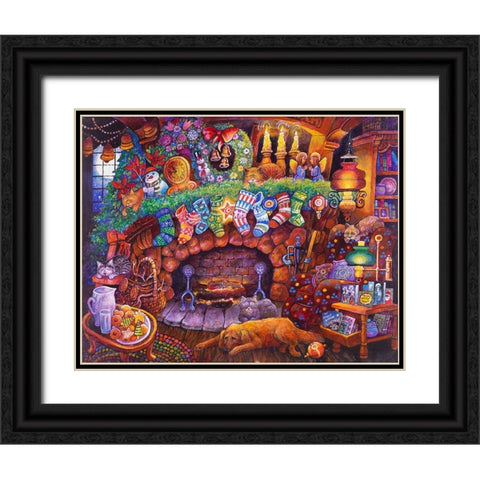 Night B4 L Black Ornate Wood Framed Art Print with Double Matting by Bell, Bill