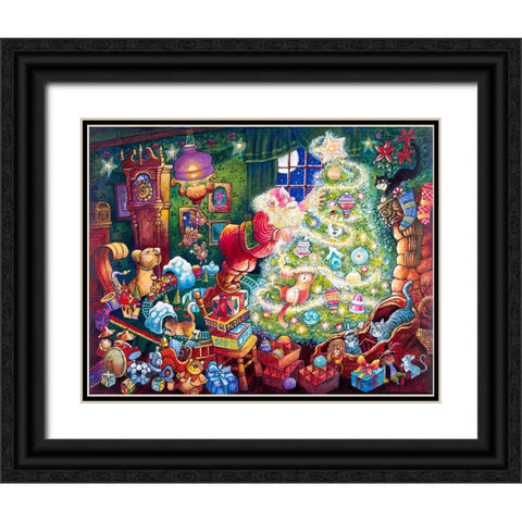 Night B4 N Black Ornate Wood Framed Art Print with Double Matting by Bell, Bill