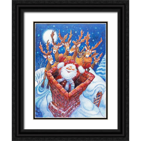 Night B4 S Black Ornate Wood Framed Art Print with Double Matting by Bell, Bill