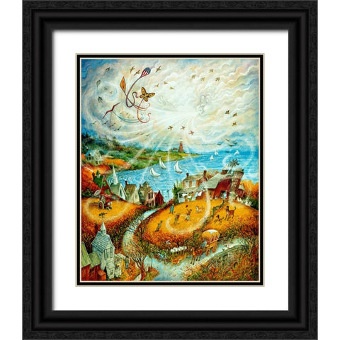 The Wind Black Ornate Wood Framed Art Print with Double Matting by Bell, Bill