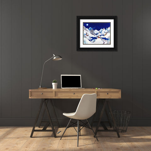 Marshmallow Winter Black Ornate Wood Framed Art Print with Double Matting by Bell, Bill