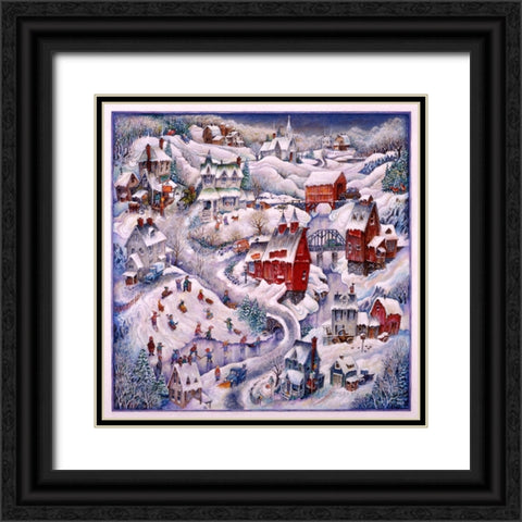 Winter In Vermont  Black Ornate Wood Framed Art Print with Double Matting by Bell, Bill