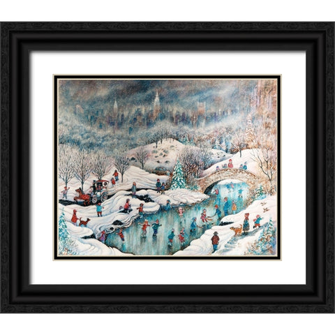 Up In Central Park Black Ornate Wood Framed Art Print with Double Matting by Bell, Bill