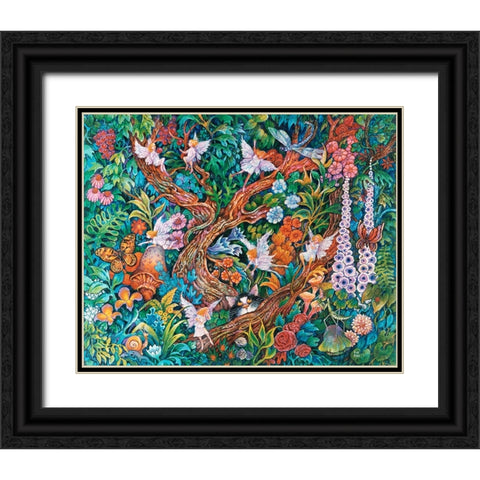 Flower Fairies Black Ornate Wood Framed Art Print with Double Matting by Bell, Bill