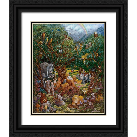 Adam And Eve Black Ornate Wood Framed Art Print with Double Matting by Bell, Bill