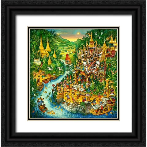 We Are The Siamese Black Ornate Wood Framed Art Print with Double Matting by Bell, Bill