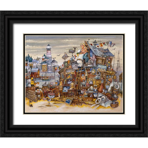 Captains Treasure Black Ornate Wood Framed Art Print with Double Matting by Bell, Bill