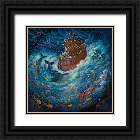 Noahs Adventure Black Ornate Wood Framed Art Print with Double Matting by Bell, Bill