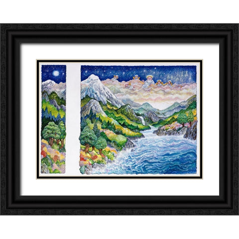 To Run Around The Trees Black Ornate Wood Framed Art Print with Double Matting by Bell, Bill