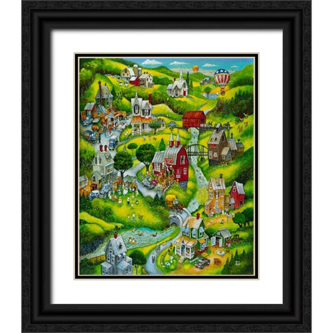 Country Summer Black Ornate Wood Framed Art Print with Double Matting by Bell, Bill