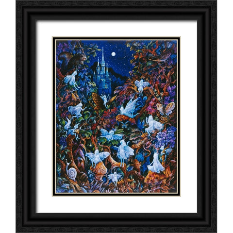 Blue Fairies Black Ornate Wood Framed Art Print with Double Matting by Bell, Bill