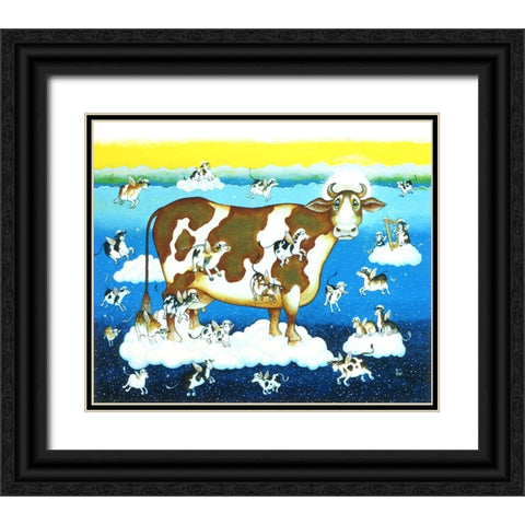 Holy Cow Black Ornate Wood Framed Art Print with Double Matting by Bell, Bill