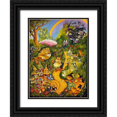 Oz Black Ornate Wood Framed Art Print with Double Matting by Bell, Bill