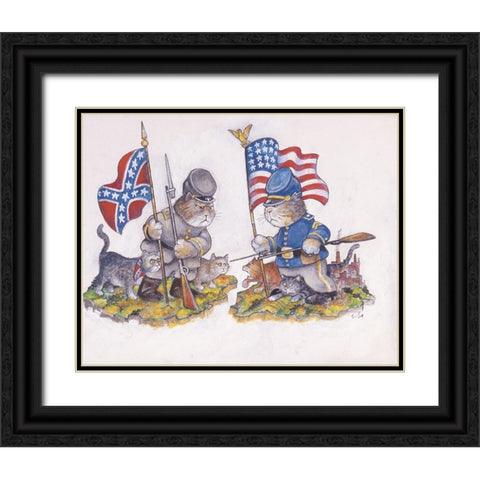 The Battle Black Ornate Wood Framed Art Print with Double Matting by Bell, Bill