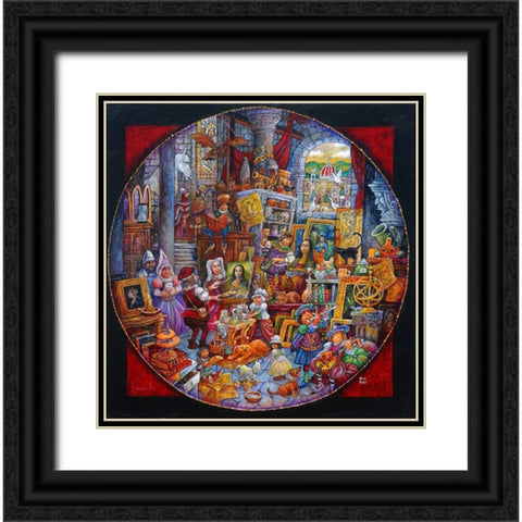 Leonardoâ€™s Masterpiece Black Ornate Wood Framed Art Print with Double Matting by Bell, Bill