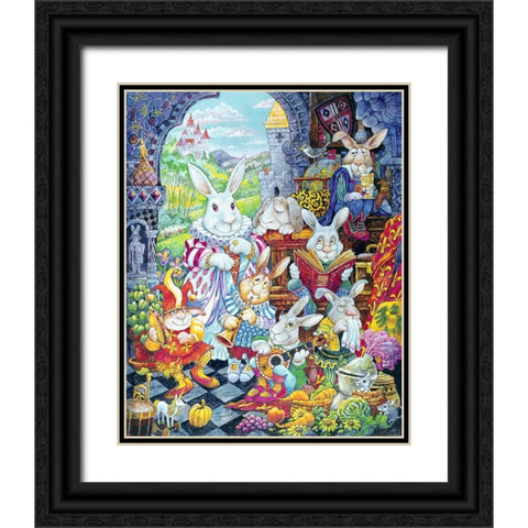 Snow White And Friends Black Ornate Wood Framed Art Print with Double Matting by Bell, Bill