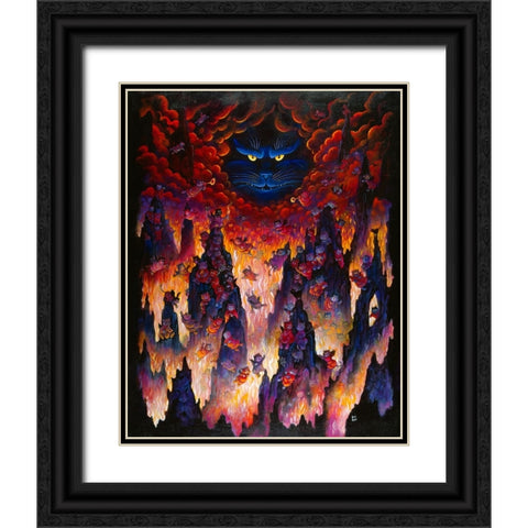 Horny Little Devils Black Ornate Wood Framed Art Print with Double Matting by Bell, Bill