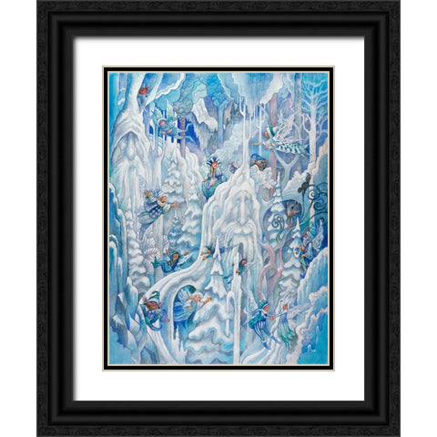 Ice Fairies Black Ornate Wood Framed Art Print with Double Matting by Bell, Bill