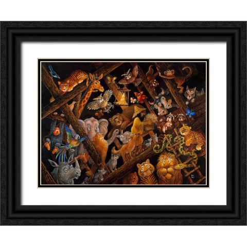 Stormy Night Black Ornate Wood Framed Art Print with Double Matting by Bell, Bill