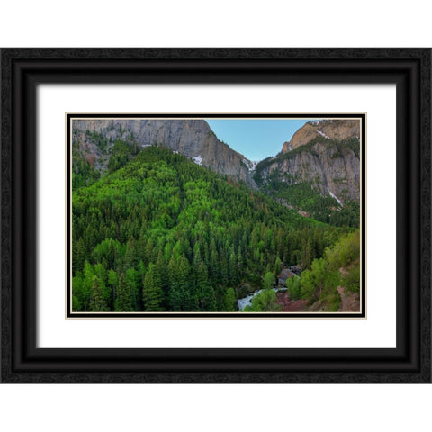 A Mountain Of Green Black Ornate Wood Framed Art Print with Double Matting by Sherrell, Bill