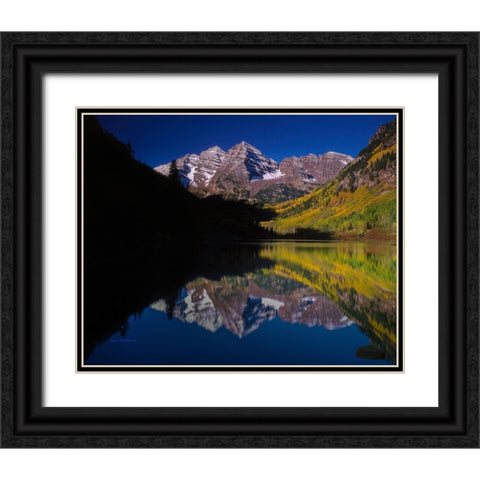 Autumn Majesty At Maroon Bells Black Ornate Wood Framed Art Print with Double Matting by Sherrell, Bill