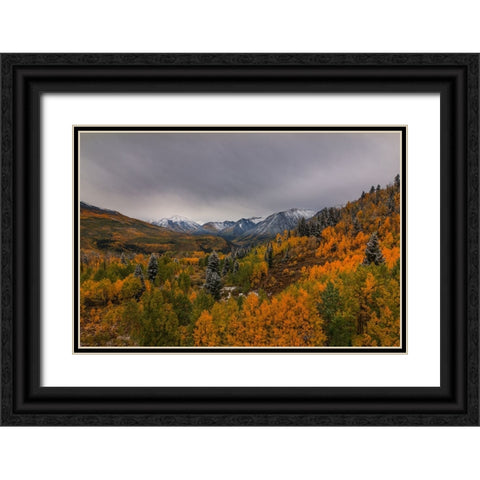 Autumn Wonderland Black Ornate Wood Framed Art Print with Double Matting by Sherrell, Bill