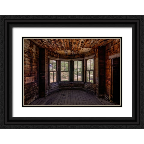 Bay Window Black Ornate Wood Framed Art Print with Double Matting by Sherrell, Bill