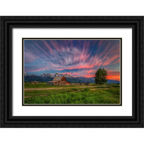 Beneath Teton Glory Black Ornate Wood Framed Art Print with Double Matting by Sherrell, Bill