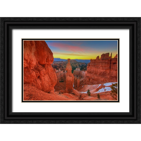 Dawn Over Thors Hammer Black Ornate Wood Framed Art Print with Double Matting by Sherrell, Bill