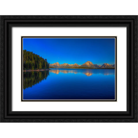 Lake Jackson Black Ornate Wood Framed Art Print with Double Matting by Sherrell, Bill