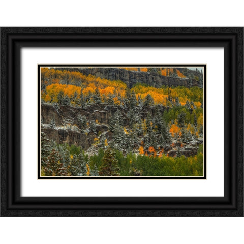 Ledges Of Gold Black Ornate Wood Framed Art Print with Double Matting by Sherrell, Bill