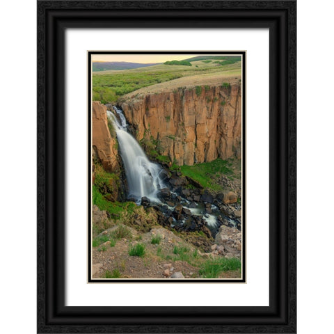 North Clear Creek Falls Black Ornate Wood Framed Art Print with Double Matting by Sherrell, Bill