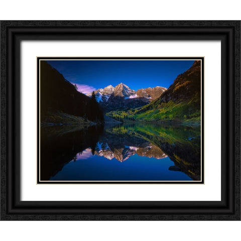 Autumn At Maroon Bells Black Ornate Wood Framed Art Print with Double Matting by Sherrell, Bill