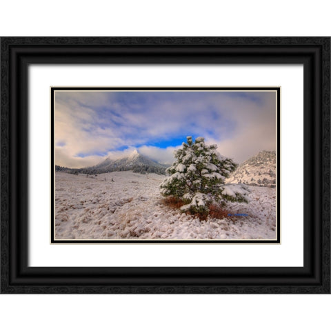 The Magical Flatirons Black Ornate Wood Framed Art Print with Double Matting by Sherrell, Bill